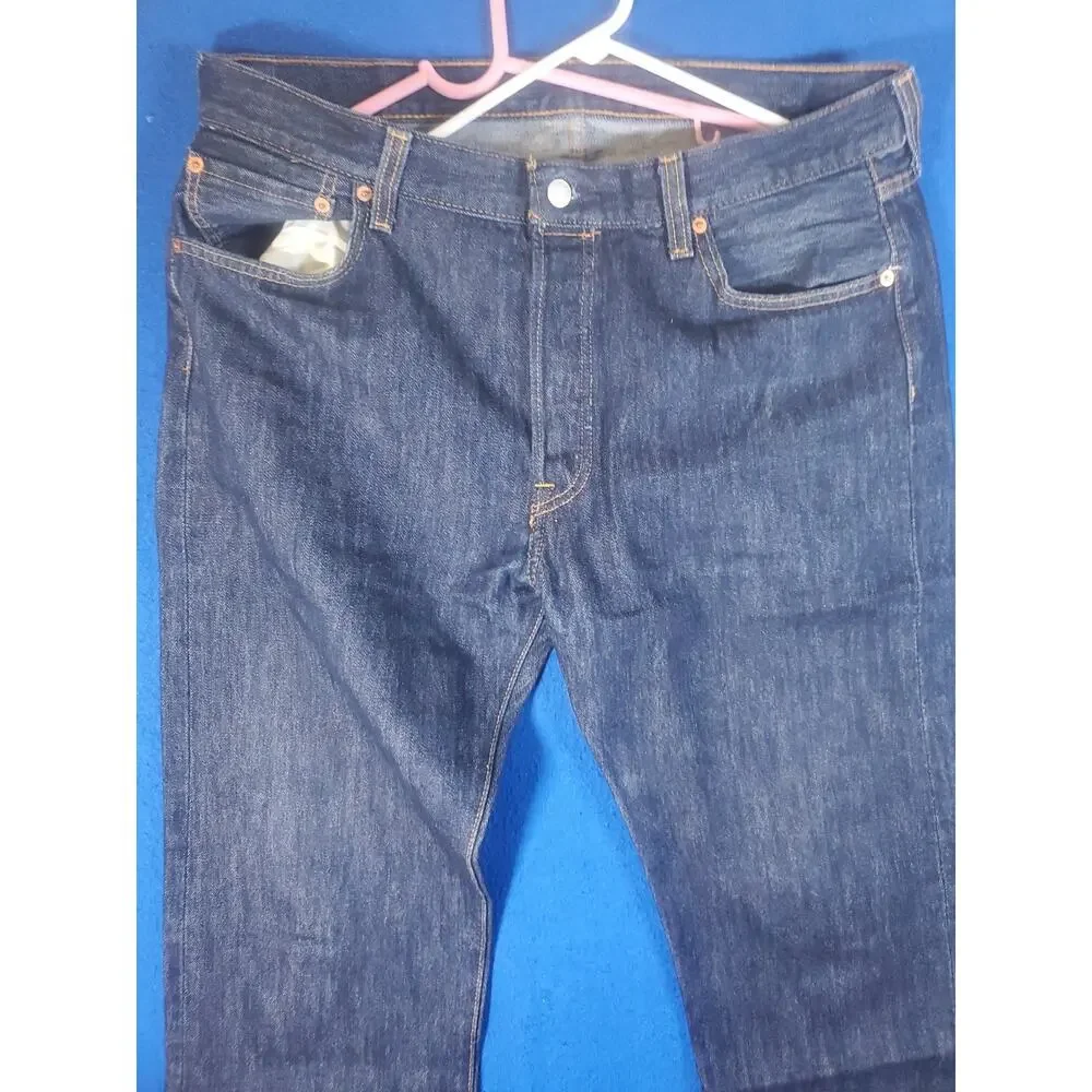 Levis 501 Mens Jeans 36x30 Blue Original Fit Straight Leg Button Fly